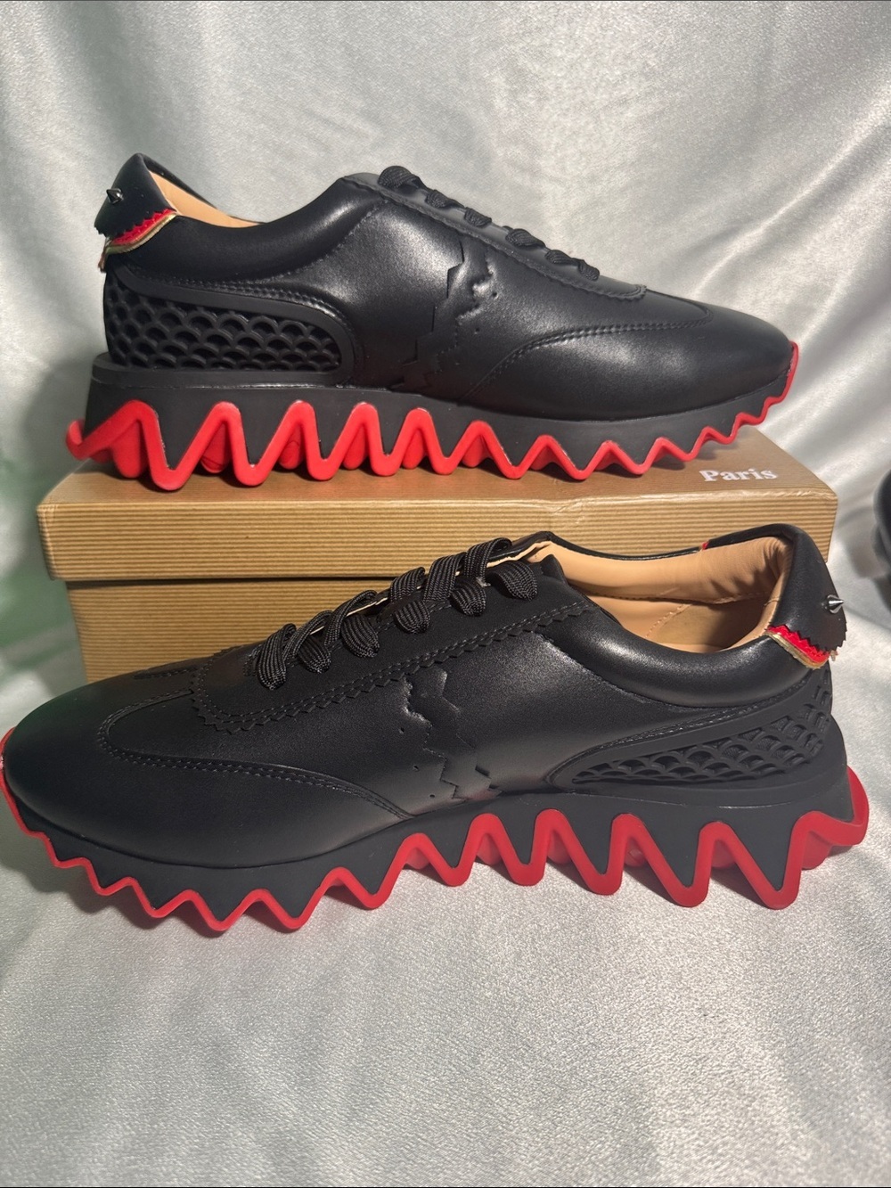 Christian Louboutin Loubishark Sneakers in Black Leather🔥New! Size: 12 - Picture 5 of 12